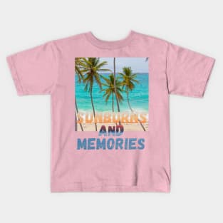 Palm Tree SUNBURNS AND MEMORIES Kids T-Shirt